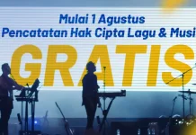 Pencatatan Hak Cipta Lagu Gratis Mulai Berlaku 1 Agustus