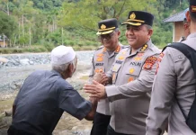 Polda Aceh Bangun Jembatan Gantung di Desa Sikundo