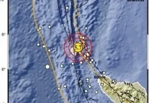 Gempa Magnitudo 5,7 Guncang Barat Laut Sabang