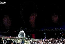Wajah Personil BIGBANG Menyala di Langit Sungai Han