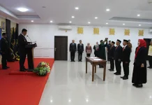 Kemenkum Aceh Lantik Empat Pejabat Penyidik Pegawai Negeri Sipil