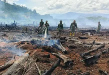 Tim Gabungan Masih Berjibaku Padamkan Kebakaran Lahan Gambut di Aceh Selatan