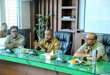 Pemkab Aceh Besar dan Tim Satgas PRR Bahas Percepatan Pemulihan Pasca Banjir Aceh