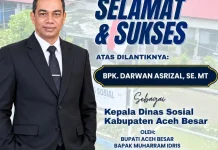 Darwan Asrizal Dilantik Jadi Kepala Dinas Sosial Aceh Besar