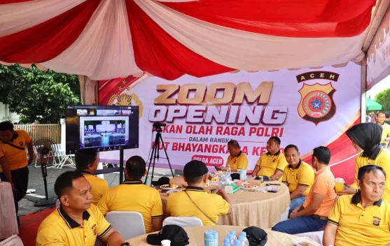 Kapolda Aceh Hadiri Secara Virtual Pembukaan Pekan Olahraga Polri 2026