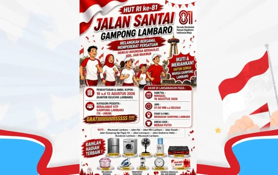 Jalan Santai HUT RI 81, Warga Lambaro Diajak Bersatu