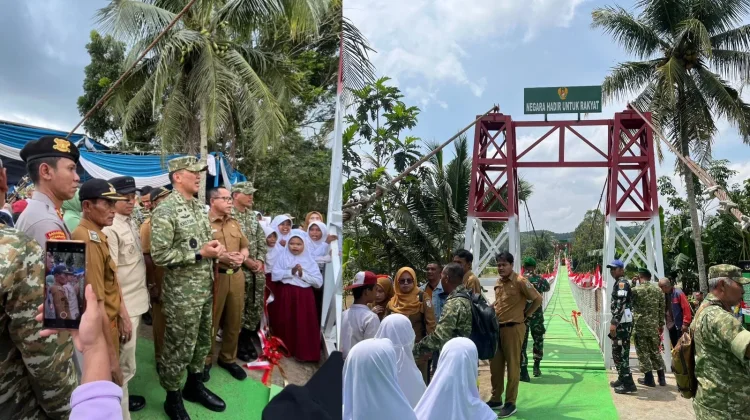 Mudahkan Akses Antar Pekon, Pangdam Resmikan Jembatan Merah Putih di Pringsewu