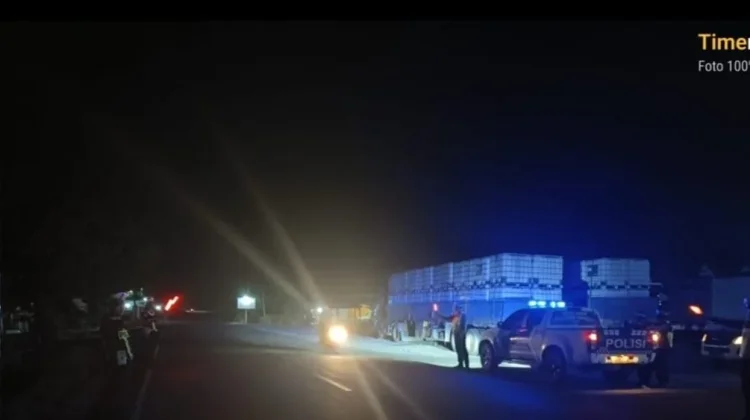 Satgas Kamseltibcar Lantas Polres Mesuji Tertibkan Kendaraan Sumbu 3 di Jalintim