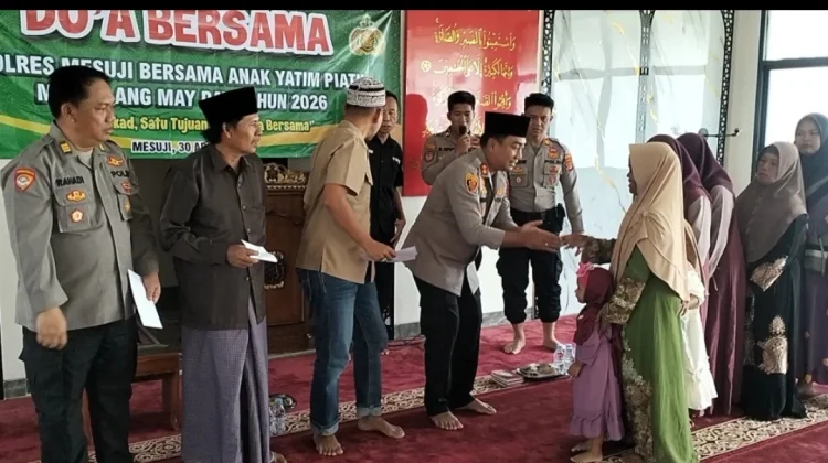 Santuni Anak Yatim, Polres Mesuji Isi Momen May Day