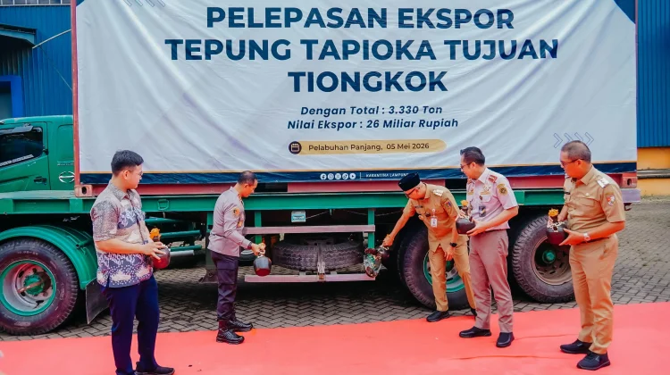 Lampung Ekspor Perdana 3.330 Ton Tapioka ke Tiongkok, Perkuat Hilirisasi Singkong