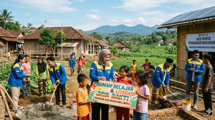 Mahasiswa Lampung Selatan Bangun Desa