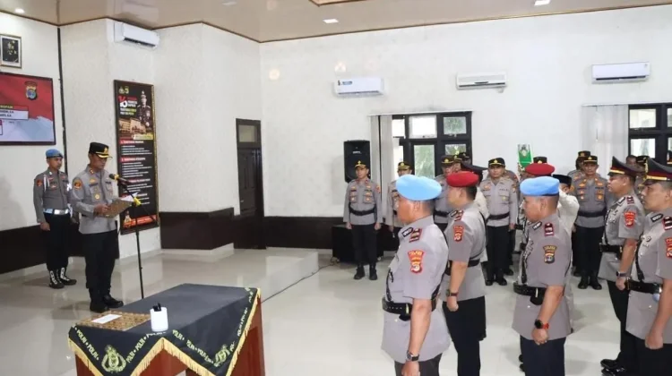 Polres Lampung Utara Gelar Sertijab PJU dan Kapolsek Jajaran