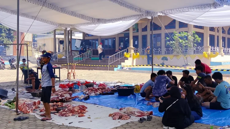 Masjid Al-Ikhlas Beringin Jaya Sembelih Belasan Hewan Kurban