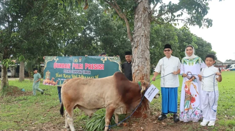 Momen Idul Adha, Polres Lampung Timur Kurban 7 Sapi dan 4 Kambing