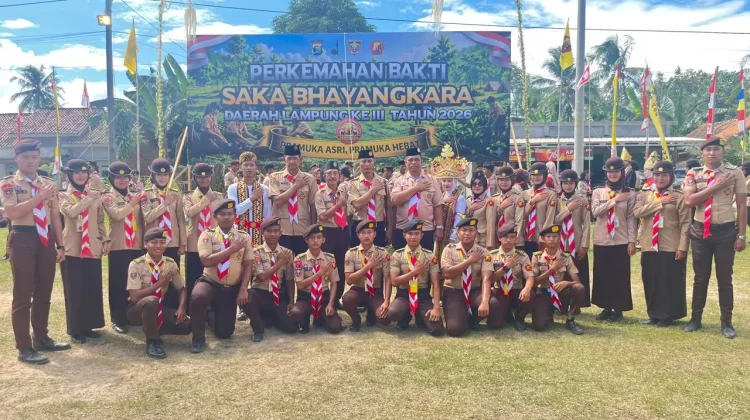 Polres Lampung Utara Hadiri Perkemahan Bhakti Bhayangkara Daerah Lampung Ke-III