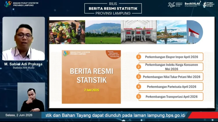 Surplus Perdagangan Lampung Tembus 332,19 Juta Dolar AS pada April 2026