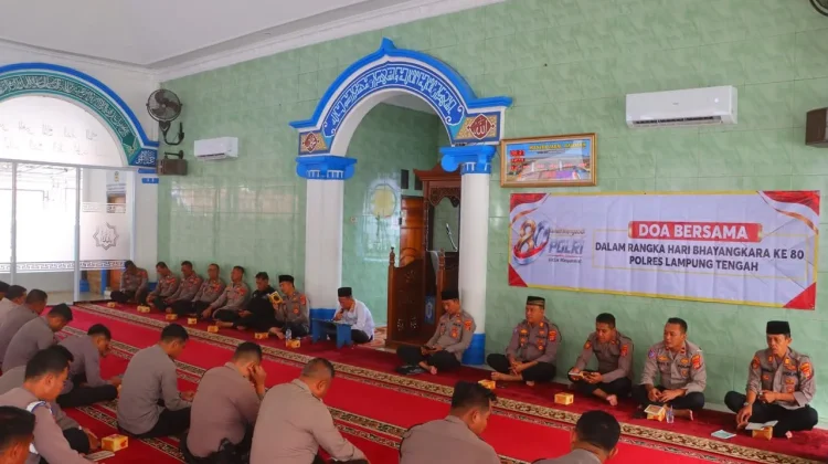 Sambut Hari Bhayangkara ke-80, Polres Lampung Tengah Gelar Doa Bersama
