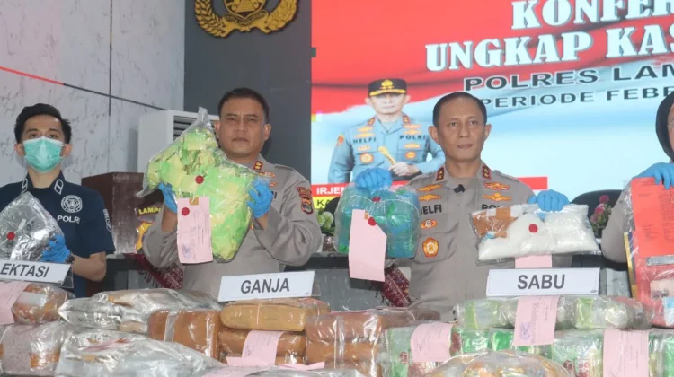 Polda Lampung Ungkap Peredaran Narkotika Senilai 235 Milyar