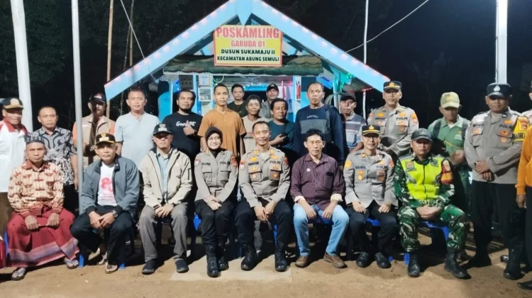Tim Subdit Polmas Polda Lampung Lakukan Penilaian Lomba Satkamling