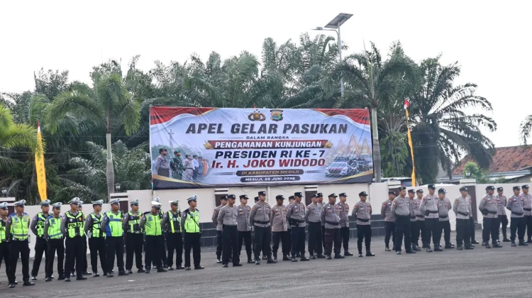 Polres Mesuji Menggelar Apel Pengamanan Presiden RI ke-7 Jokowi