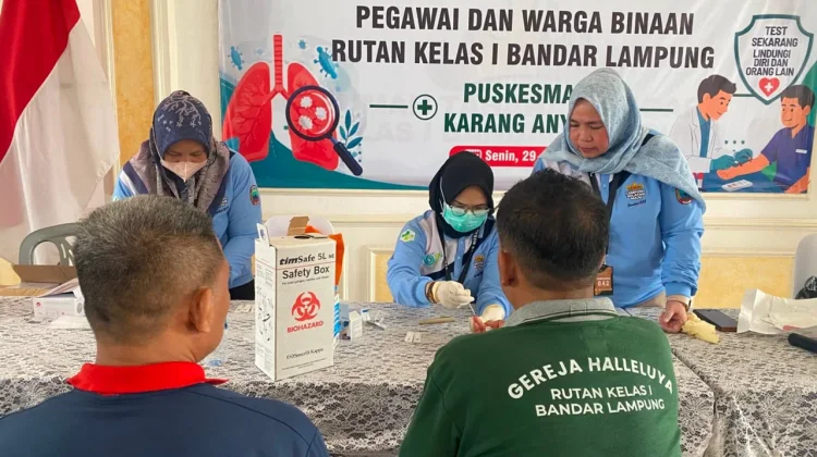 Deteksi Dini Penyakit Menular, Rutan Bandar Lampung Gelar Skrining TB & HIV