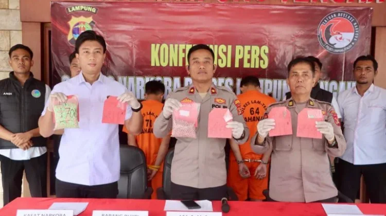 Polres Lampung Tengah Buru Otak Penyelundupan Ribuan Butir Ekstasi