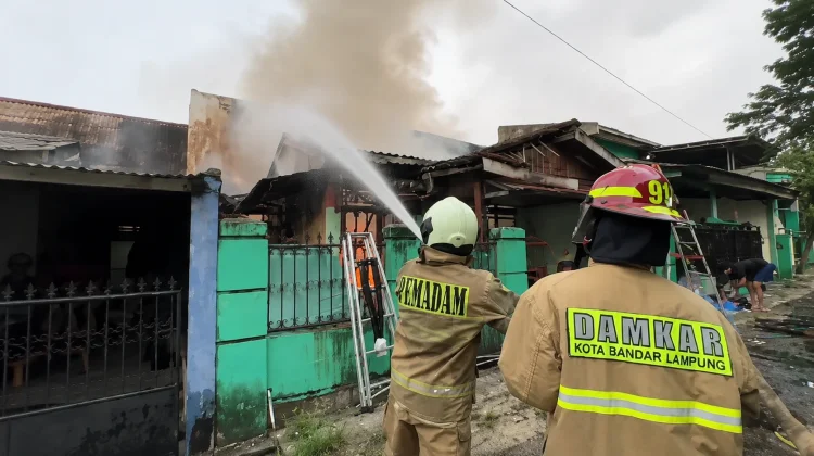 Rumah Permanen di Sukabumi Bandar Lampung Terbakar, Kerugian Ditaksir Capai Rp150
