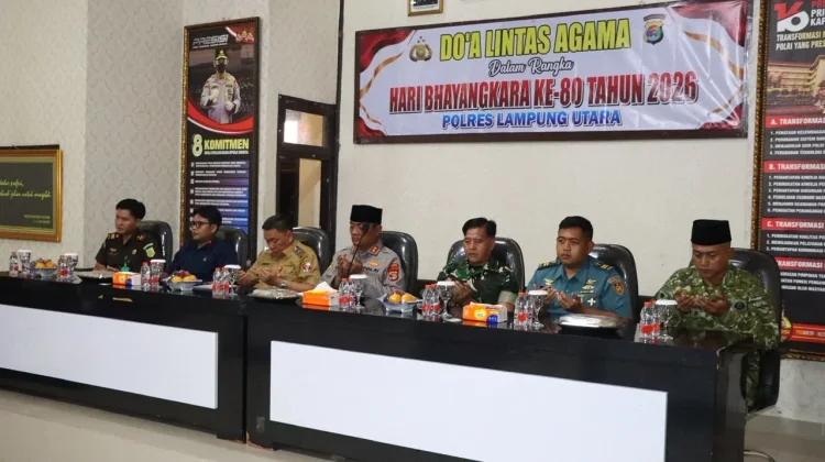Polres Lampung Utara Gelar Doa Bersama Lintas Agama Sambut Hari Bhayangkara ke-80