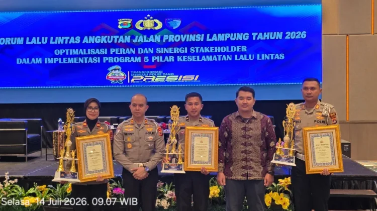 Sat Lantas Mesuji Borong Tiga Penghargaan Bergengsi