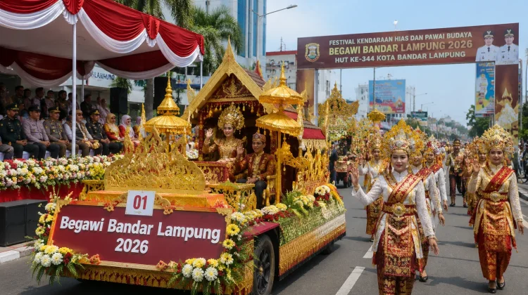 Pawai Budaya Meriahkan HUT Ke-344 Bandarlampung