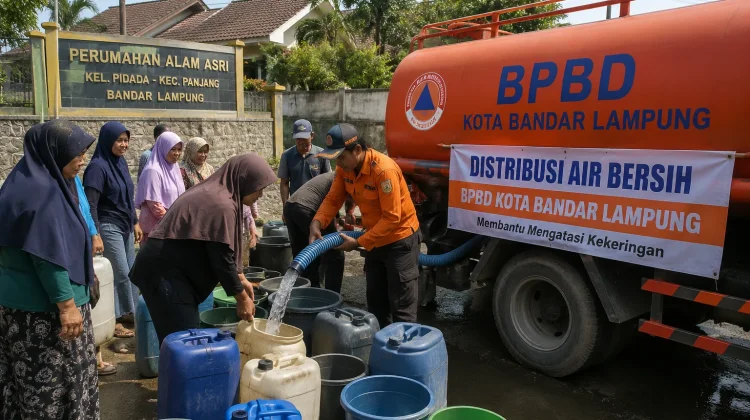 BPBD Bandarlampung Kirim Air Bersih untuk Warga