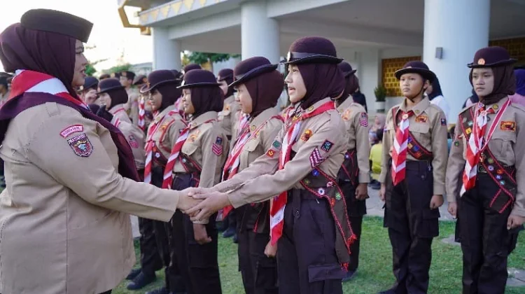 Wabup Pringsewu Lepas Kontingen Jambore Nasional XII, Pesan Jaga Nama Baik Daerah