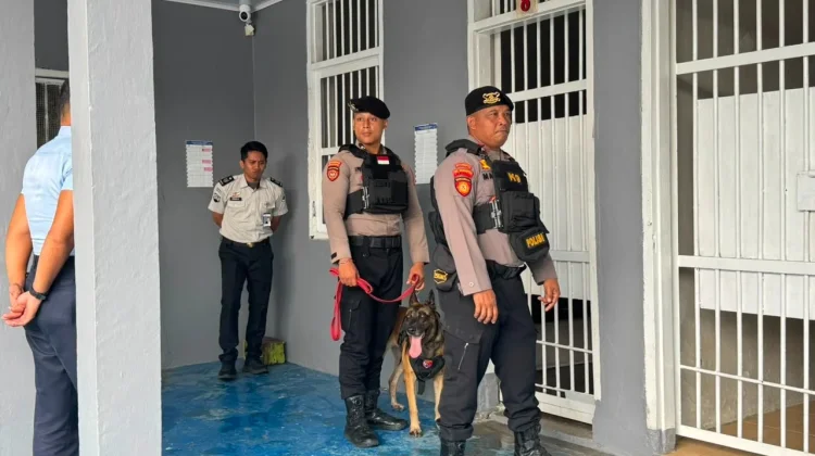 Lapas Kelas I Bandar Lampung Gandeng K9 Polda Lampung Sisir Blok Hunian