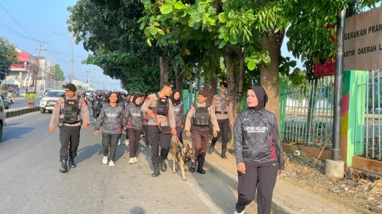 Lapas Kelas I Bandar Lampung Gelar Jalan Sehat Bersama Tim K9 Polda Lampung