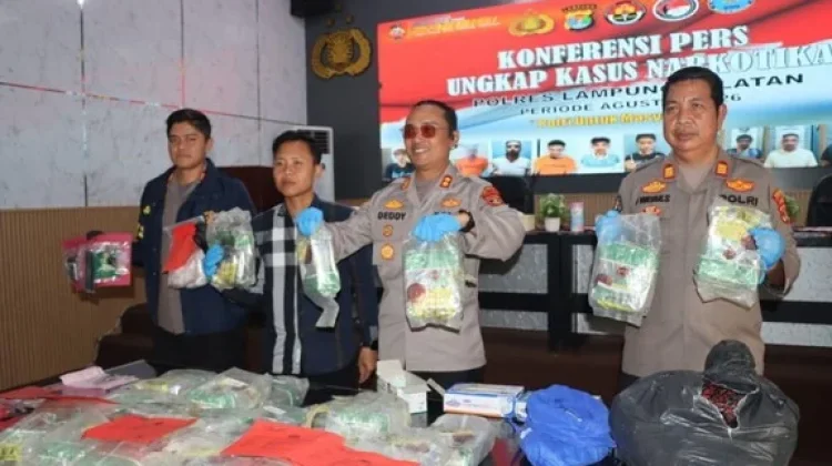 Polres Lampung Selatan Ungkap 8 Kasus Narkotika, 42,8 Kg Sabu Disita