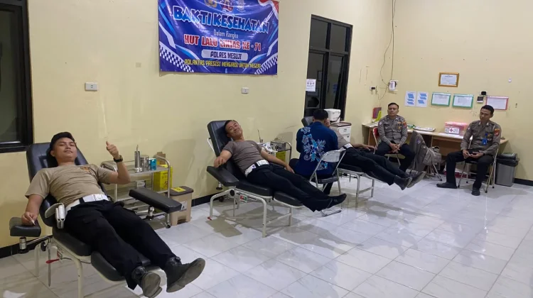 Donor Darah Warnai HUT Bhayangkara Lalu Lintas Mesuji