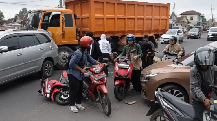 Polisi Dalami Kecelakaan Beruntun Libatkan Truk Fuso di Jalan Pramuka