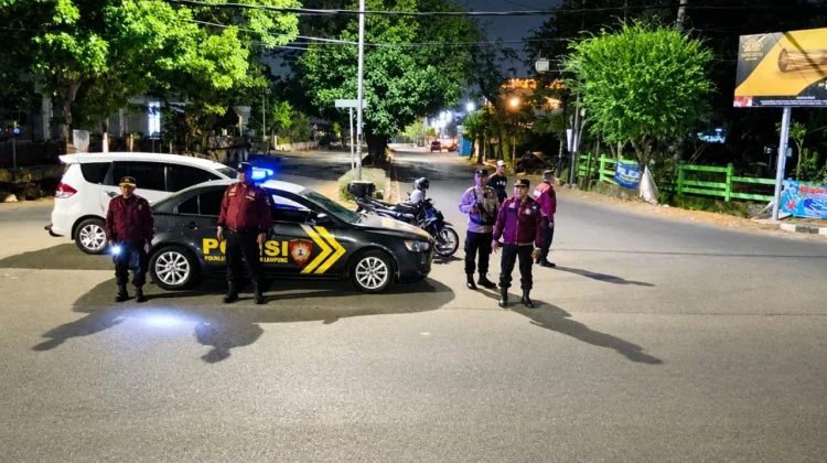 Jaga Kamtibmas, Polsek Sukarame Gelar Patroli Blue Light hingga Dini Hari
