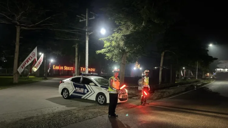 Polres Lampung Barat Gelar Patroli Blue Light Strong Point Presisi Malam Hari
