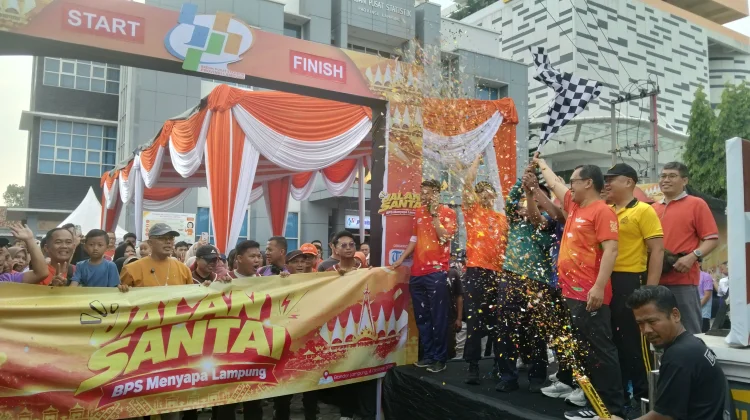 Jalan Santai BPS Menyapa Lampung Perkuat Sinergi Berbasis Data