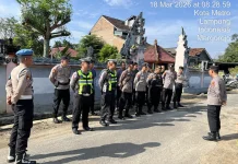 Polsek Metro Selatan Amankan Kegiatan Tawur Agung Kesanga di Pura Giri Natha
