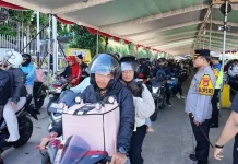 Ratusan Personel Polres Lampung Selatan Amankan Arus Balik di Lampung Selatan
