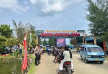 Libur Lebaran, Polsek Pasir Sakti Patroli di Objek Wisata