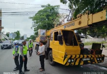 Satlantas Polres Lampung Utara Tindak Kendaraan Sumbu Tiga