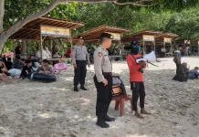 Polres Lampung Selatan Patroli Wisata Pantai di Kalianda,