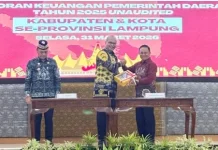 Wabup Lampung Barat Serahkan LKPD Kepada BPK Perwakilan Provinsi Lampung