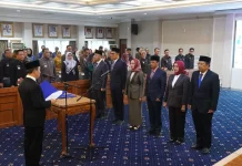 Sekdaprov Lampung Lantik Enam Pejabat Eselon II