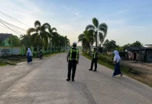 PAM Rawan Pagi di Mesuji Tekan Pelanggaran Lalu Lintas