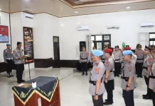 Polres Lampung Utara Gelar Sertijab PJU dan Kapolsek Jajaran