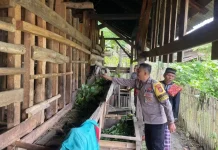 Ketahanan Pangan, Bhabinkamtibmas Polsek Kedondong Sambangi Peternak Kambing
